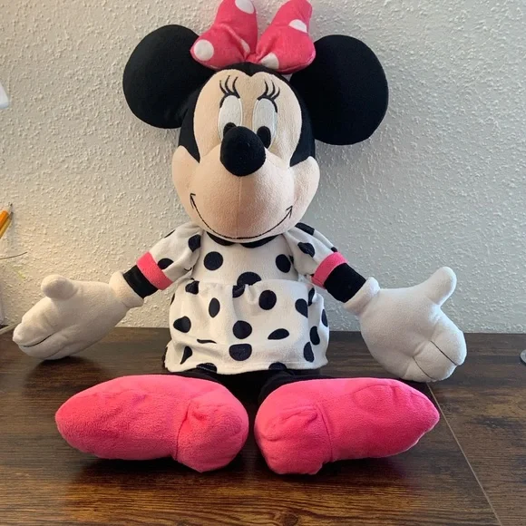 Disney Minnie Mouse Plush with Pink Bow and Polka Dot Dress - Picture 2 of 5